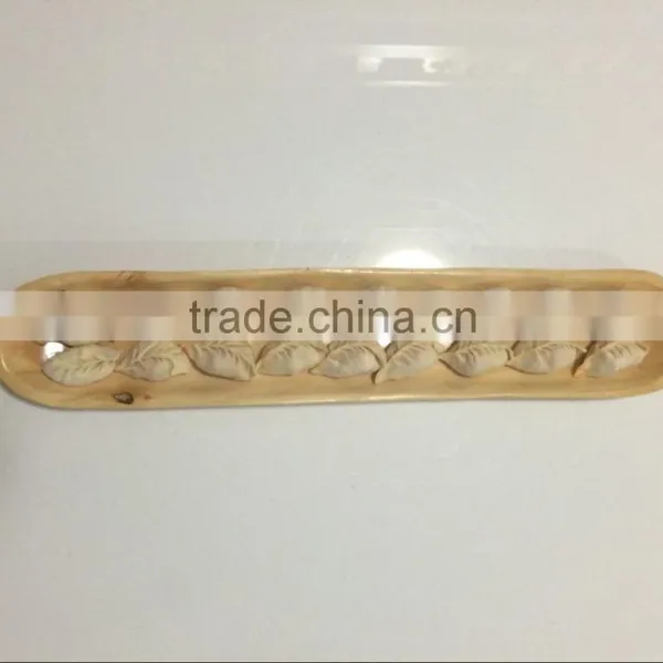 Handly Carved Wooden Cheese Platter Serving Board Fruit Long Bowl photo-3