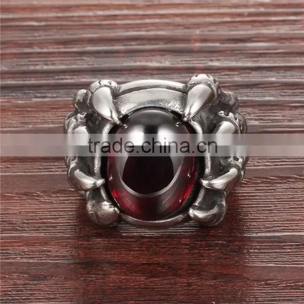 Fashionable Trend Claw Stainless Steel Jewelry Cubic Zirconia Zircon Ring for Men photo-2
