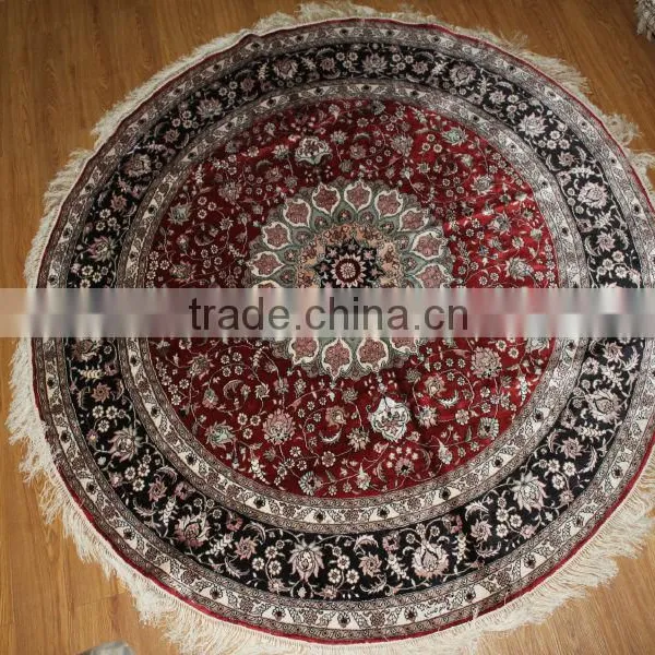 Persian Iranian Kashmir Turkish Round Silk Carpets, Round Silk Rugs Factory in Guangzhou