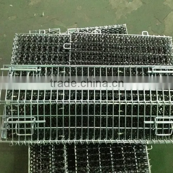 Customed Collapsible and Stackable Wire Mesh Container With Resin Mesh Grid photo-4