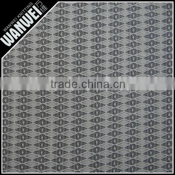 Diamond String Crochet Resilient Hollow Yarn Fabric Print Customed Color Nylon Spandex Lace Fabric for Designer Dress 5020