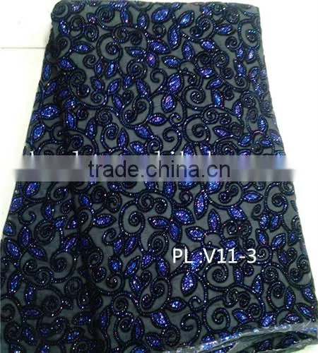 AFRICAN VELVET LACE FABRIC BEST SALE FASHION DESIGN(PL:V11-3)