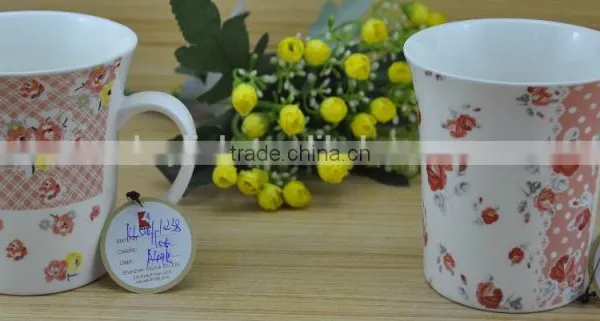 11OZ Palace Flowers Decal Printed Coffee Cups, Shiny Surface New Bone China Mug, KL5004-351 photo-2