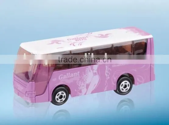 Mini Alloy Bus Toy, Metal Sliding Bus Model Toy 48pcs/box photo-2
