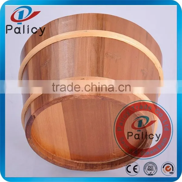 Bottomless Two Tone Sauna Bucket With Plastic Liner, Wooden Sauna Bucket photo-3