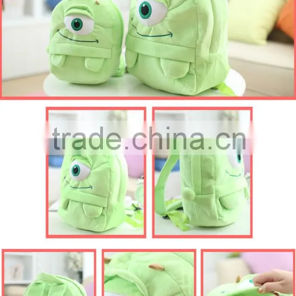 25*19cm(S)/35*28cm(L) Lovely Customzied Yellow Sponge Bob Plush Animal Cartoon Backpack for Children photo-5