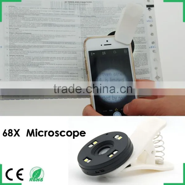 Microscope Magnification Universal Clip LED Pocket Mini Jewellery Magnifier Glass Loupe Eye Lens for IPhone Samsung photo-5