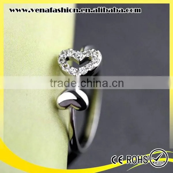 Heart Diamond Solid Value 925 Silver China cz Rings photo-4