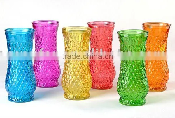 Machine Made Glass Vase,Many Sizes & Colors Available,glassware