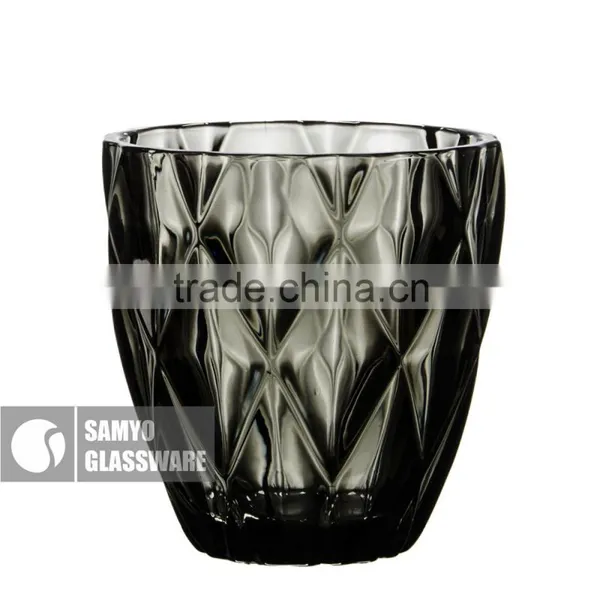 SAMYO Handcrafted Home Usage Pressed Glass Tumblers With Rhombus Pattern photo-4