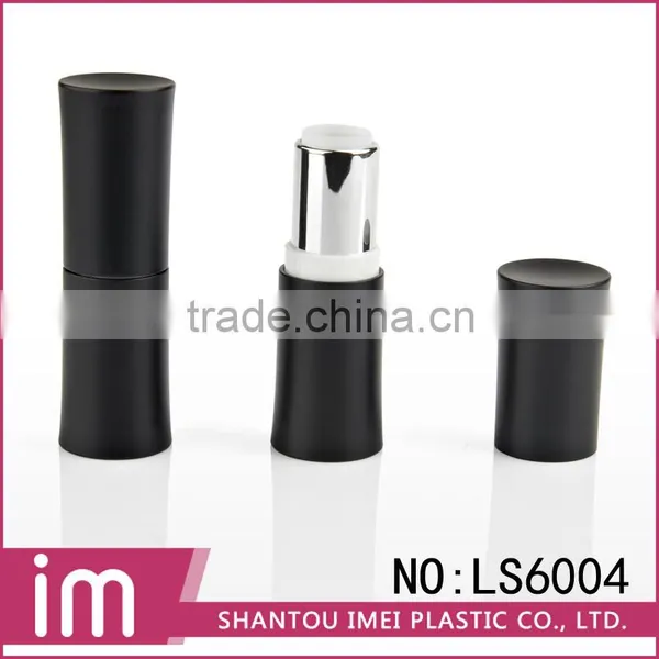 Round Empty Matt Balck White Clear Unique Lipstick Tube photo-2
