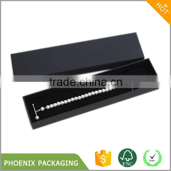 Fancy Black Kraft Paper Box Jewelry Necklace Ring Bracelet Gift Box Packaging photo-3