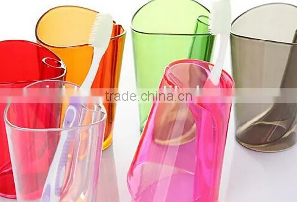 Creative Fashion Pure Color Waterproof Plastic Toogh 2 in 1 Tooth Mug Set photo-3