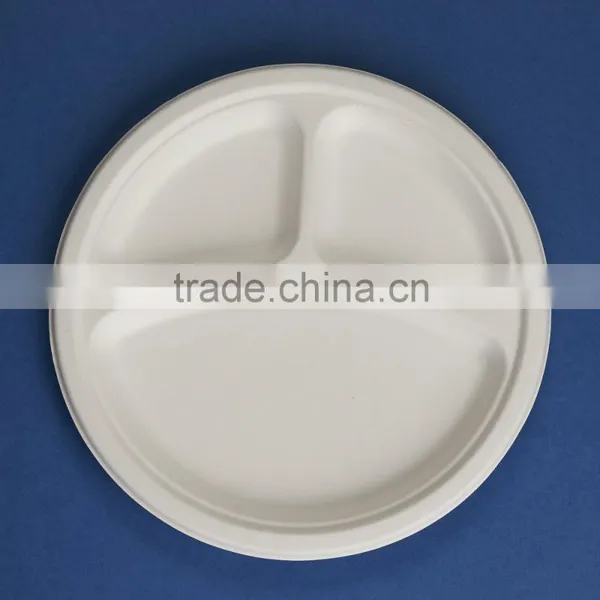 PL-10-3 Microwaveable Freezable Disposable 3 Comparts Kids Party Round Plates Quality Choice photo-3