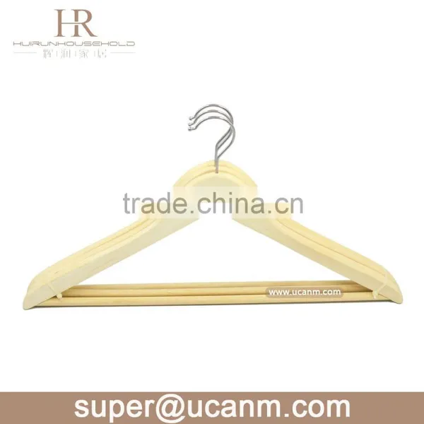 HRW-3001N A Grade Without Paint Wood Cheap Clothes Hanger for Suit Shirt photo-2