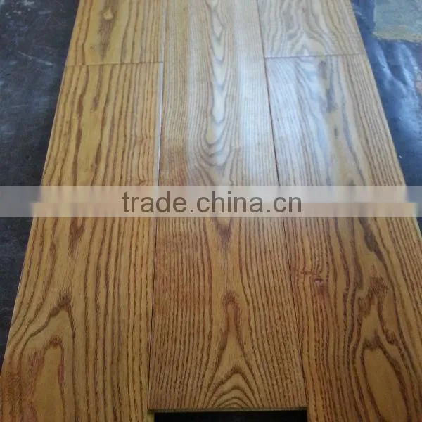 Yellow Handscraped Ash Solid Wood Flooring
