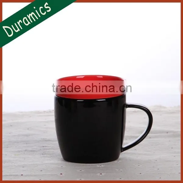 Wholesale Colorful Printing Ceramic Tea Cup With Lid and Handle photo-3