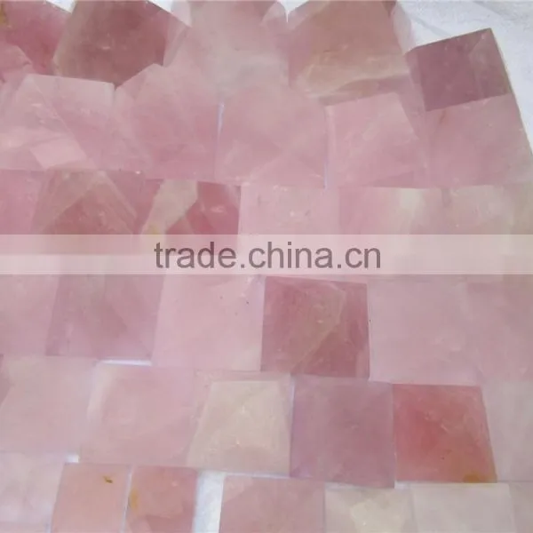 Natural Rock Pink Quartz Cut Crystal Pyramid photo-5