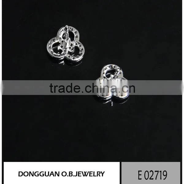 Fashion Silver Earring Stud Jewelry Wholesale Clear Crystal Stone Handmade Jewelry photo-2