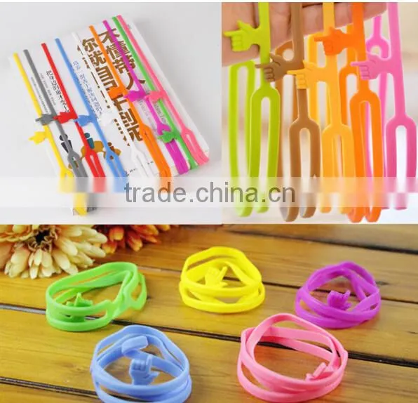 NEW Cute Silicone Finger Bookmark / Elastic Bookmark / Book Marker Stationery Gift photo-3