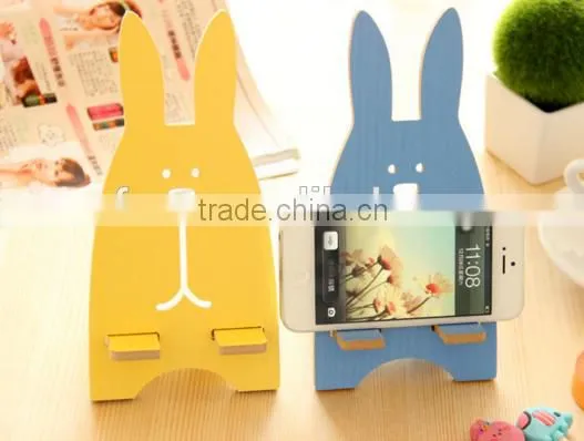 Good Design Universal Wooden Cute Rabbit Cell Phone Holder Desktop Stander Bracket photo-3