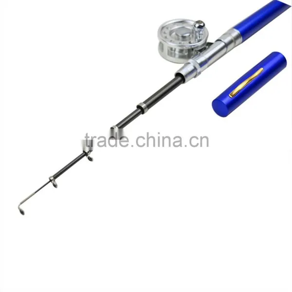 Mini Portable Pocket Aluminum Alloy Fishing Rod Pen Shape Pole Fish Reel Line Soft Bait Hook Float Tackle photo-3