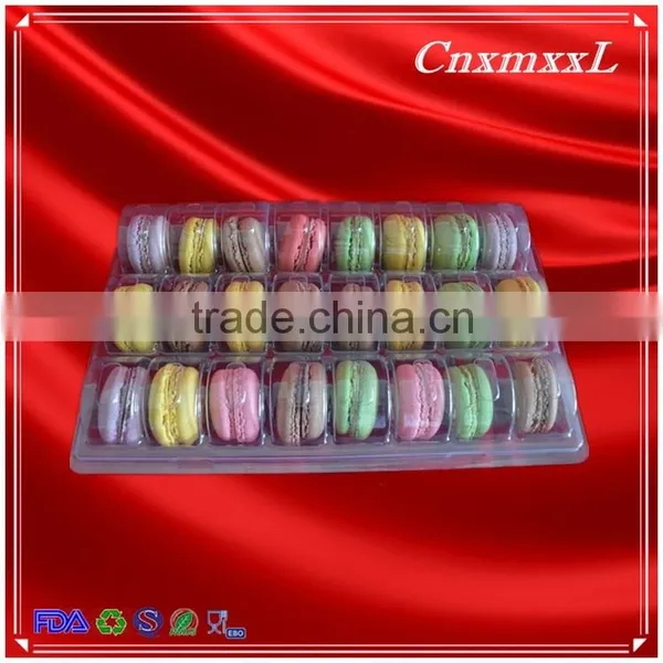 Cake Box for 24 Blister Macaron Gift Tray With 0.55 mm Clear Food Grade PET Cheap Clamshell Packaging photo-5