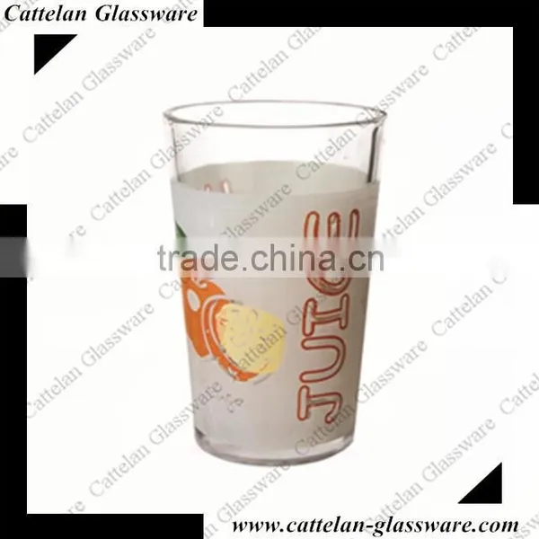 China Anhui Cheap High Ball Drinking Glass Tumbler,water Glass Cup,juice Glass With Folk Style Printing.