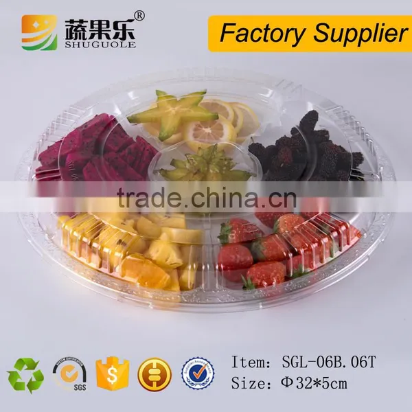 6 Compartment Disposable Blister Plastic Round Fruit Container photo-3