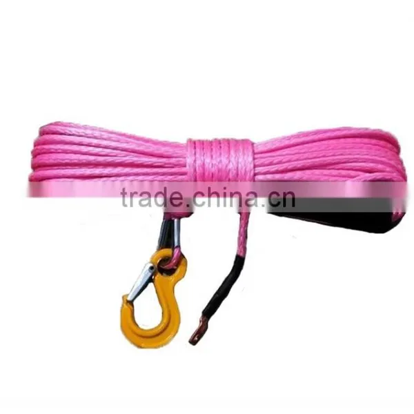 High Quality 12 Strand Synthetic Winch Rope With Hook and Sheath for Offroad/4wd/atv