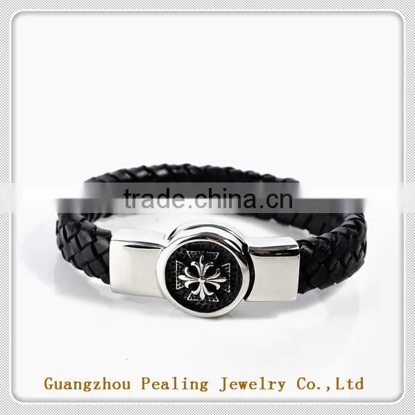 New Style Magnetic Bracelet Make Braided Leather Bracelet for Men photo-4