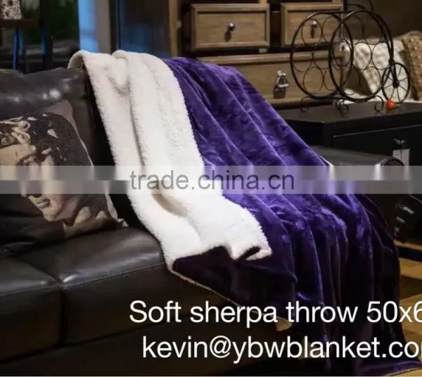 Velvet With Sherpa Throw/flannel With Sherpa Throw