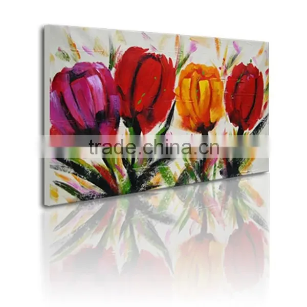 Handmade Custom Abstract Daisies Flower on Vase Oil Painting for Glass photo-2