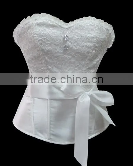Elegent Women Sexy Floral Bustier Dress Lace Corset With Ribbon,wedding Corset photo-2