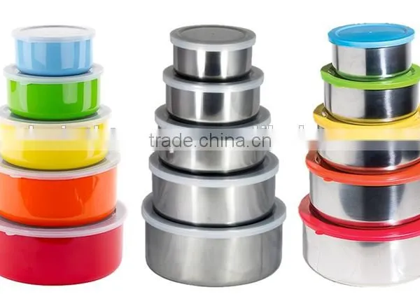 3 PCS Stainless Steel Bowl Set With Plastic Lid
