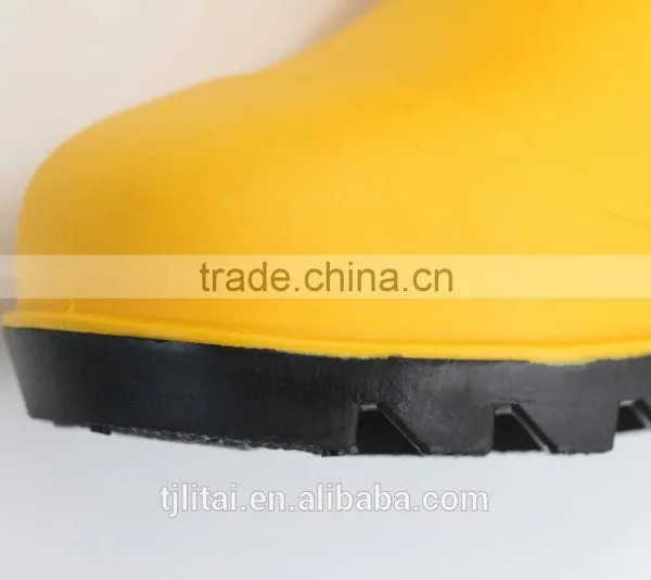 Yellow Black Work Boot With Steel Toe Pvc Safety Shoes photo-4