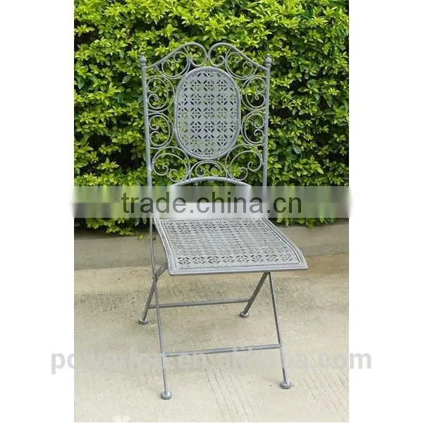 POWERLON Vintage Folding Square Chair Metal Antirust Outdoor Furniture photo-4