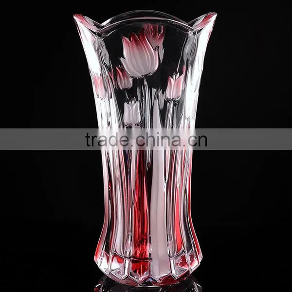 Beautiful Elegant Glass Vase With Flower Embossed, Glass Jardiniere ,glass Bottle photo-4
