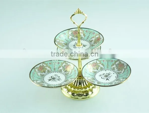 Colorful Decal Ceramic Cake Stand/candy Stand for Weeding/party Use With Cheap Price in Stock photo-2