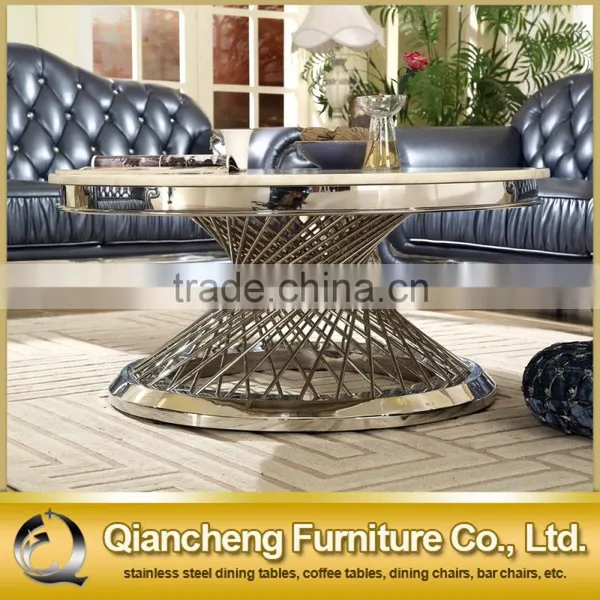 New Model Rose Golden Round Coffee Table Tea Table photo-2