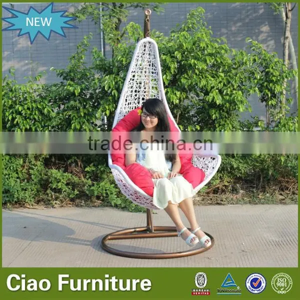 Outdoor Adult Swing Garden Moon Shape Rattan Hanging Chair photo-4