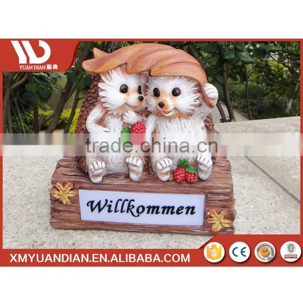 Home And Garden Art Work Hedgehog Resin Craft Solar China Led Lighting photo-2
