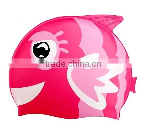High Quality Fish Shaped Silicone Swimming Caps Swimming Hats for Kids photo-2