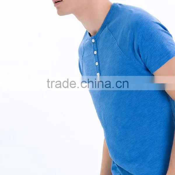 New Design of t Shirt, Round Neck With Button , 100% Coton Fabric, Raglan Sleeve photo-3