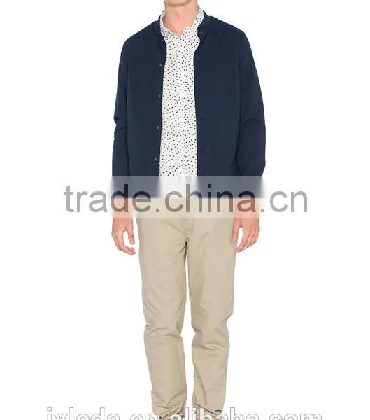 Botton Front Design Navy Blue Custom Jacket for Men Made in China Factory photo-5