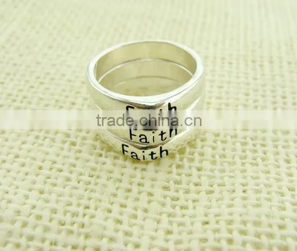 2015 Hot Sale Silver Color Alloy Letter Rings for Girls photo-4