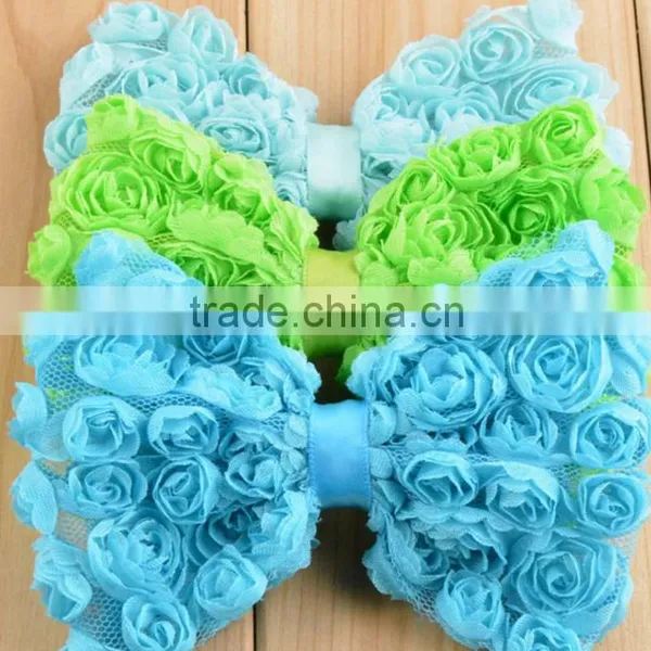 DIY Fabric Bow With Crystals Elegant Flower Fabric Bow Knot Decrations Wholesale Fashion Bow Jewelry Accessories photo-2