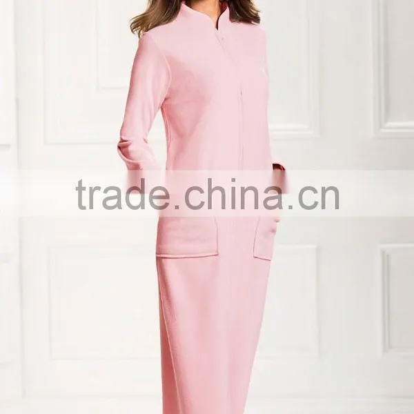 Women Plain With Pocket Cheap Fleece Pajamas photo-3
