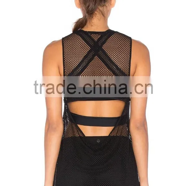 Wholsale OEM Women's 3pcs Yoga Set Jacket And Elastic Workout Leggings Pants Hot Sexy Xxx Mesh Sports Wear photo-2