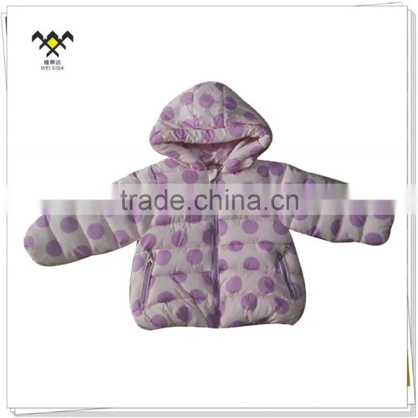 2016 New Style Printed Baby Girls Pink Jacket